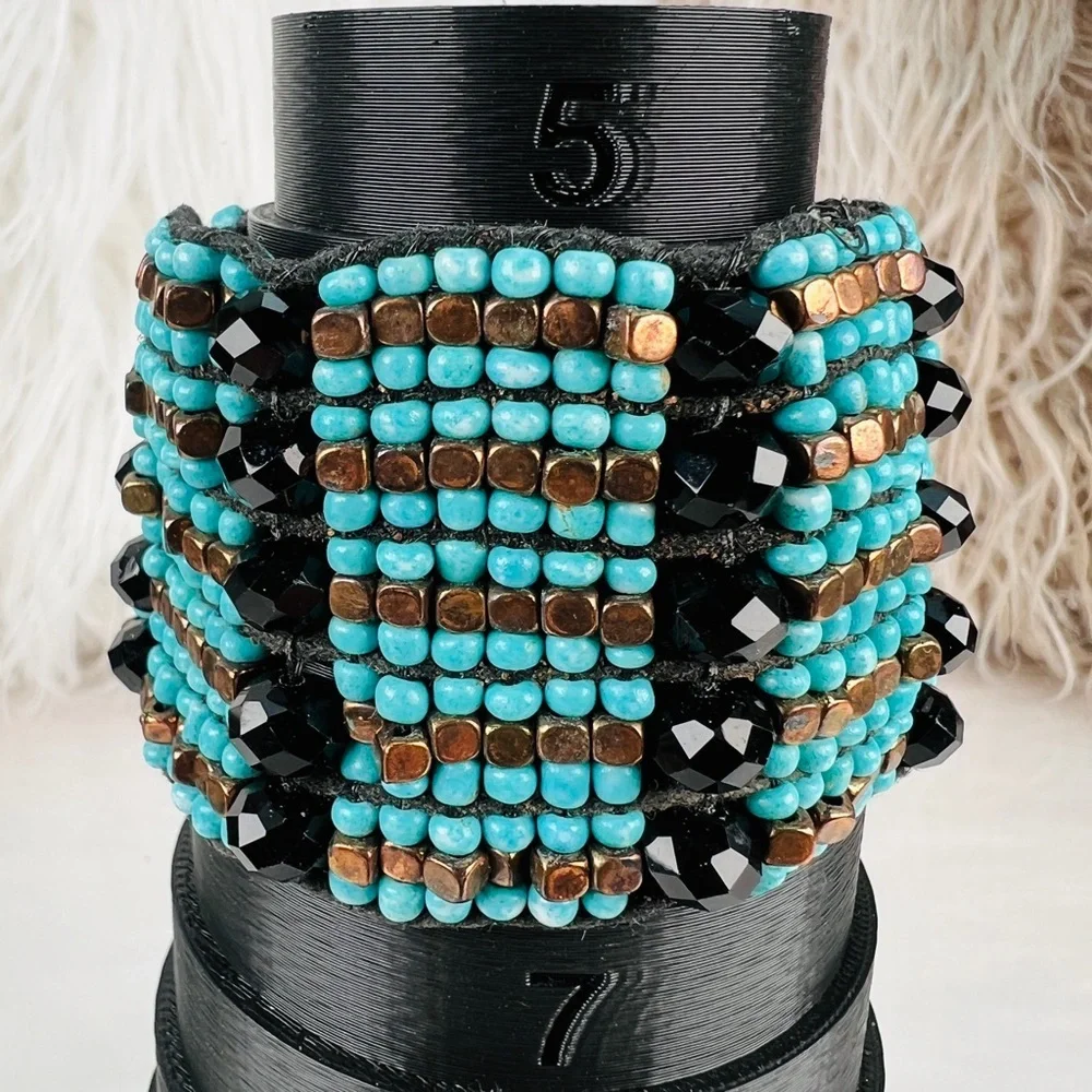 Beautiful, bohemian chic, wideband, adjustable costume bracelet